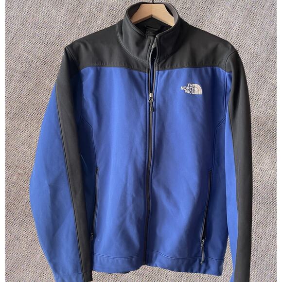North Face Jacket Men's Soft Shell Full Zip Blue Scuba Knit Size Medium - Picture 1 of 6
